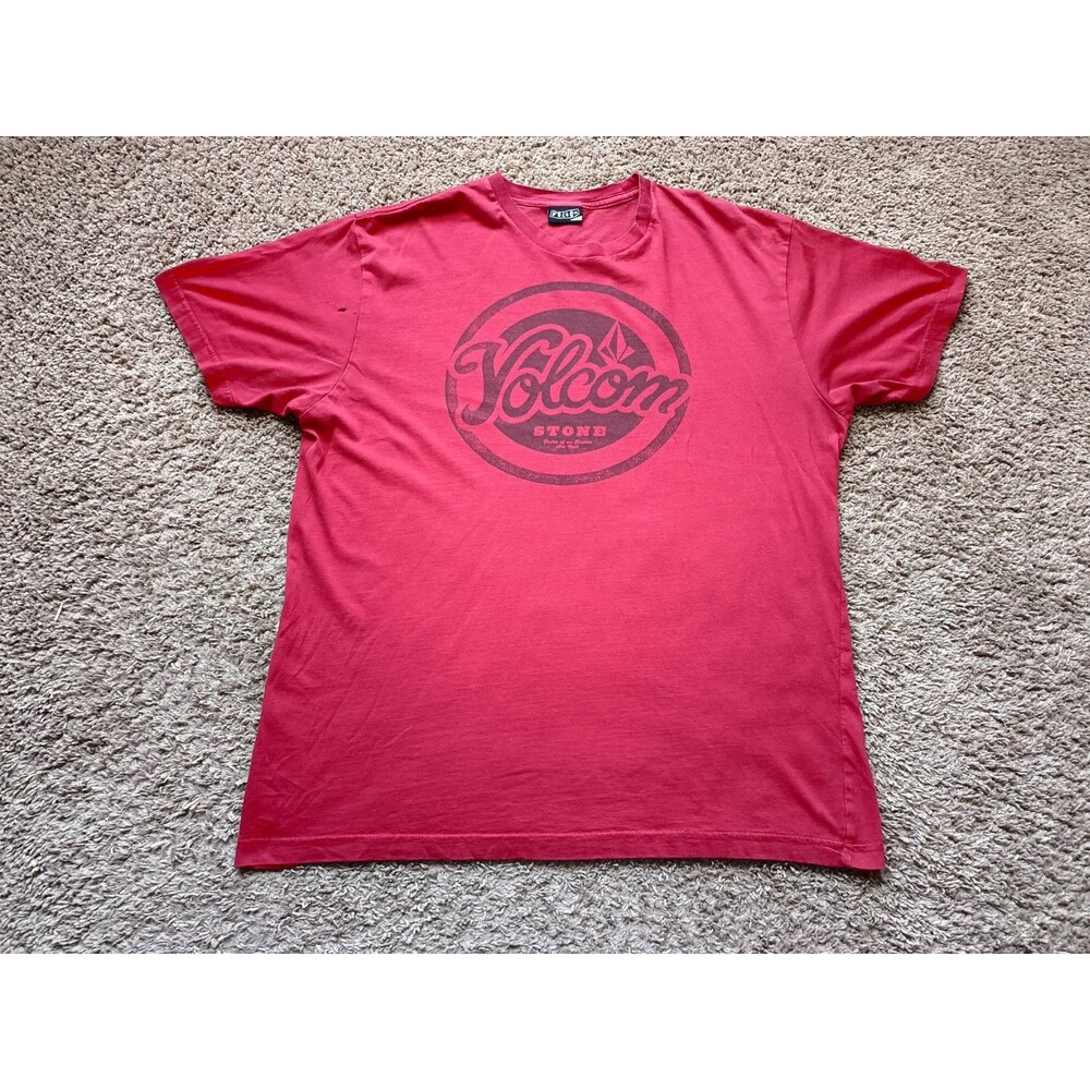 Vintage Volcom Stone T-Shirt Mens XL Graphic Print Red Skater Shirt